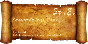 Szeverényi Elek névjegykártya