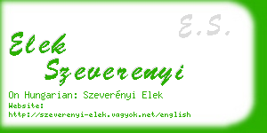 elek szeverenyi business card